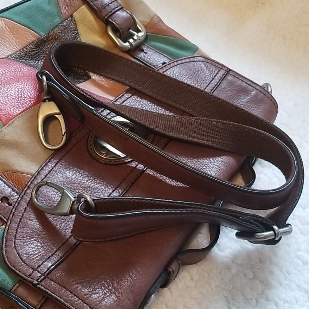 FOSSIL Maddox Messenger Retro Y2K Color-block Satchel - Picture 13 of 16